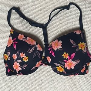 PINK Floral Push-up Bra